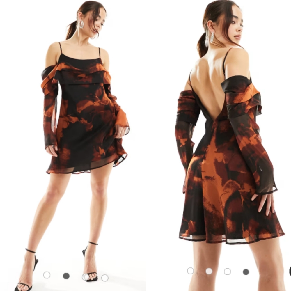 ASOS Long Sleeves Bardot Mini Dress